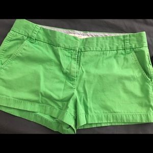 3” Green J. Crew Chino Shorts